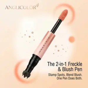 Freckle Blush Pen 2-in-1 Natural Painted Freckle Blush Coral Sunset Blush Waterproof Smudge-Proof Sun-Kissed All Day Makeup