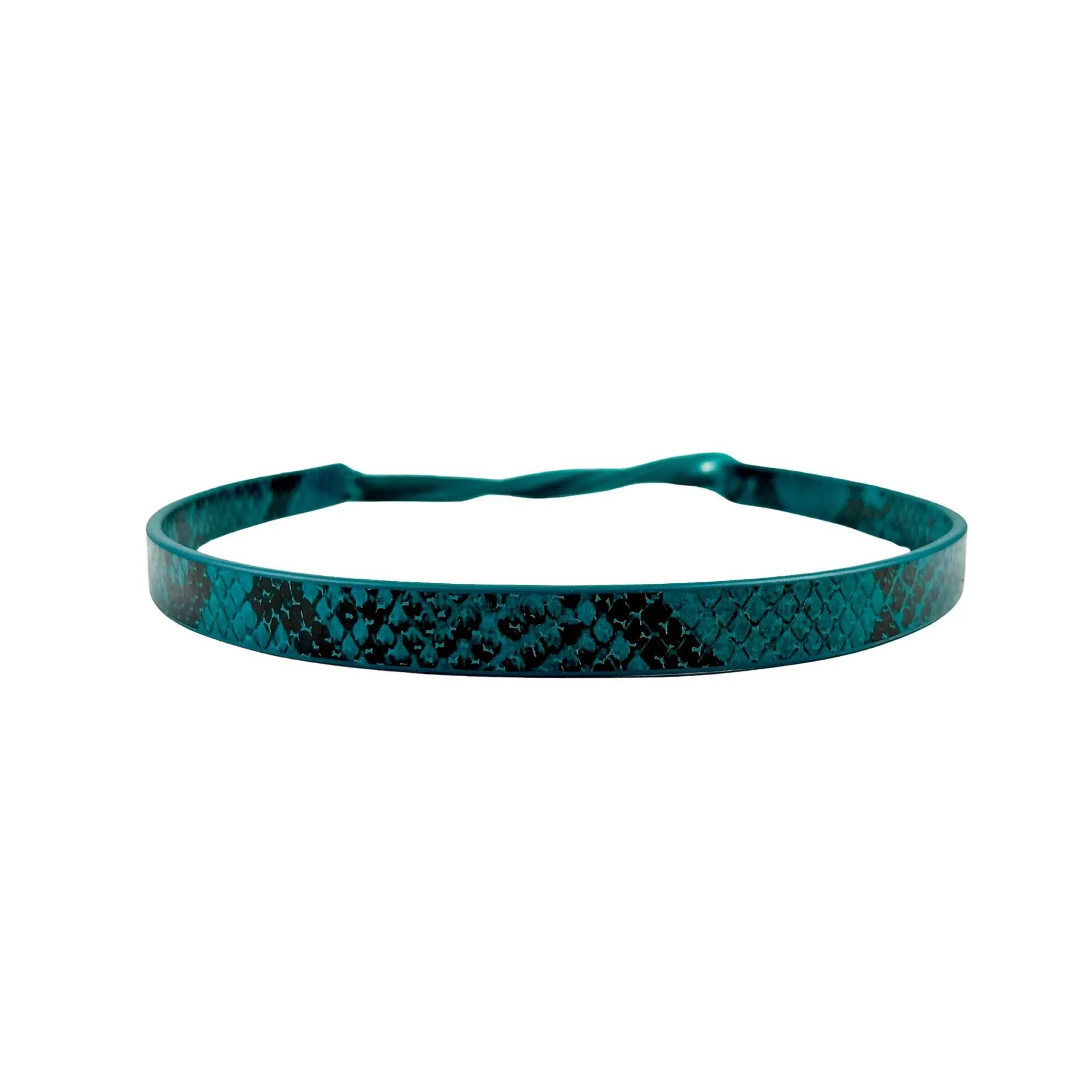 Python Print Leather Hat Band - Turquoise