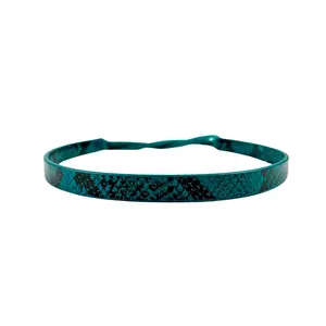 Python Print Leather Hat Band - Turquoise