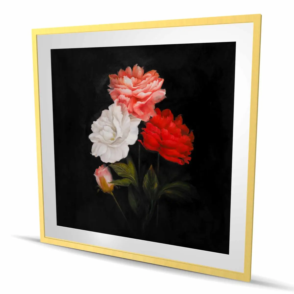 Begin Home Decor C1FM4848QD6PDU 48 x 48 in. Small Bundle of Roses - Romantic Flowers Framed Print Wall Art