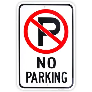Large No Parking Sign, 18"x 12" .040 Aluminum Reflective Sign Rust Free Aluminum-UV Protected and Weatherproof