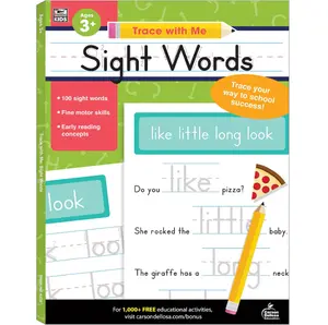 Carson Dellosa Trace With Me: Sight Words Handwriting Workbook for Kids Ages 3+, Sight Words Handwriting Practice for Preschool, Kindergarten, 1st Grade, 2nd Grade, PreK+ Phonics & Writing Practice