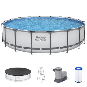 Bestway Steel Pro MAX 18'x48" Round Above Ground Swimming Pool with Pump & Cover