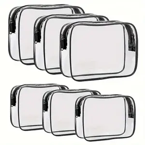 Tsa Approved Transparent Quart Size Makeup Bags Set, Makeup Organizer Pouch, Durable Waterproof PVC Toiletry Bag, Easy Clean Zipper, Airline Compliant Travel Luggage