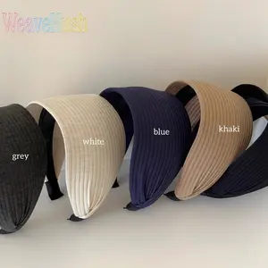 Retro Ribbed Knit Wide Headband for Women, Fashion Hair Band to Cover Hair Partings & Boost Cranial Top Height, Non-Slip Hair Hoop & Pressure-Relieving Hairpin Design, Comfortable Stretch Headwear for Daily Outfits, Makeup, Face Washing & Sports Wear