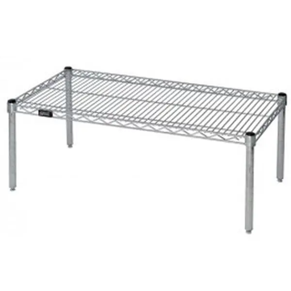 1-Piece Rectangular Quantum Storage Organizer Chrome Shelf Platform Rack - 18 in., Durable, Freestanding Default Automotive Garage Shelves with Floor Lift Design, One Piece, Garage Organization