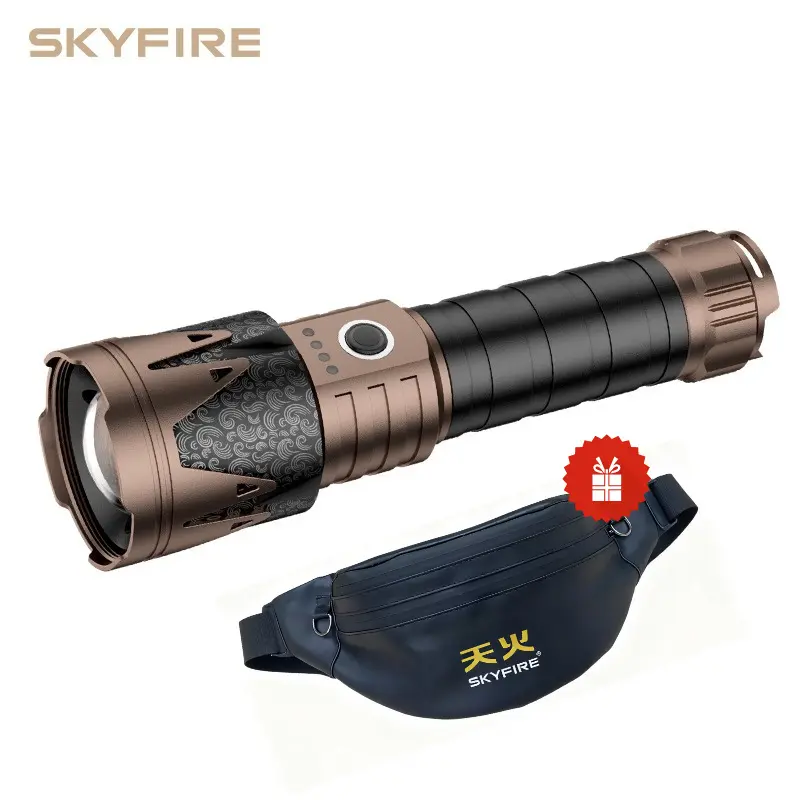 SKYFIRE 2000J flashlight  Totem,High lumen, super bright,Rechargeable, outdoor lighting,Lighting, ignition and charging three in one#Summervibes