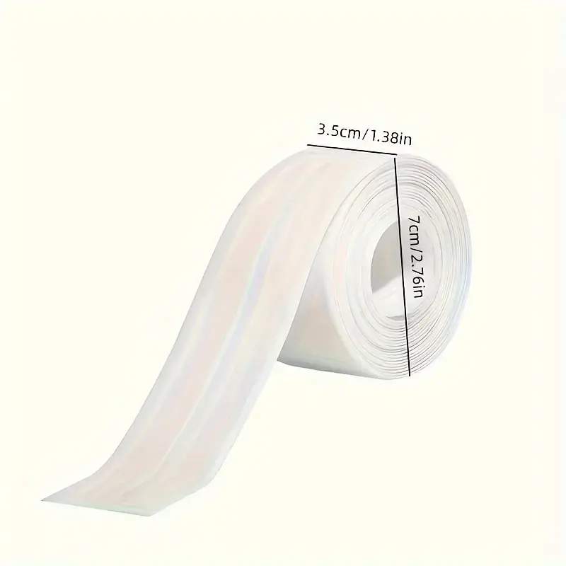 White Caulk Waterproof Tape for Bath & Kitchen,Caulking Tape for Bathroom Caulking White Self Adhesive Caulk Waterproof Strip,Tub Surround,Toilet Bowl Stick on Gel,Kitchen Countertop Corner Line