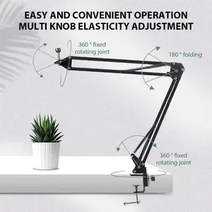 NB-35 Desktop Arm Holder Mic Stand for BM800 Microphone Adjustable Boom Arm Durable Metal Construction Studio-Quality Recording