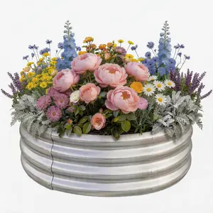 2-Pack Land Guard Galvanized Raised Garden Bed Kit, Galvanized Planter Raised Garden Boxes Outdoor, Round Large Metal Raised Garden Beds for Vegetables