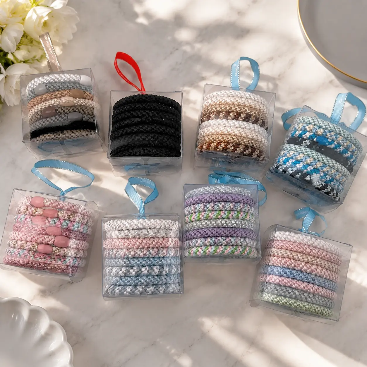 Thick High Elastic Hair Ties for Women, No Damage Ponytail Holders, Strong Stretch Braided Hair Bands, Multi-Color Pack, Durable 2026 New Style