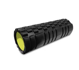 Hollow Core Foam Roller 18 in. x 5.5 in. Firm Deep Tissue Massage Roller Black