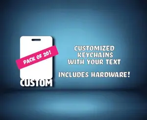 Pack of 20 Custom Keychains With Hardware - High Gloss White Unisub