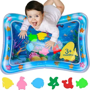 Christmas Gift Tummy Time Water Mat Inflatable Baby Water Play mat for 3 6 9 Months Newborn Girl & Boy Early Activity Center