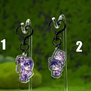 Love and Deepspace Caleb Chibi Acrylic Keychain | Cute Bag Charm with Heart Clasp | Fandom Accessory