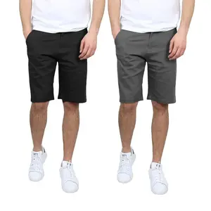 Men’s 2-Pack 5-Pocket Flat-Front Slim-Fit Stretch Chino Shorts – Casual, Classic