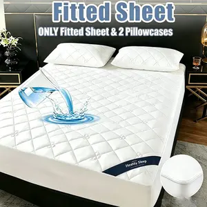 Bed Sheet Set, Luxury Solid Colors, Waterproof & Stain-Resistant, Nordic Style, Breathable & Antibacterial, Universal Fit