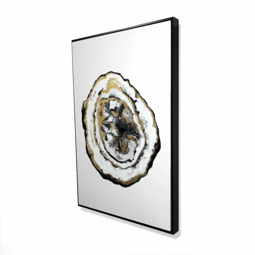 Begin Home Decor 2081-3624-MN7 24 x 36 in. Golden Geode - Gold Shapes Framed Canvas for Home Decor