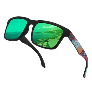 Men's and women's polarized sunglasses Outdoor sports sunglasses Square colorful trendy glasses Cycling driving