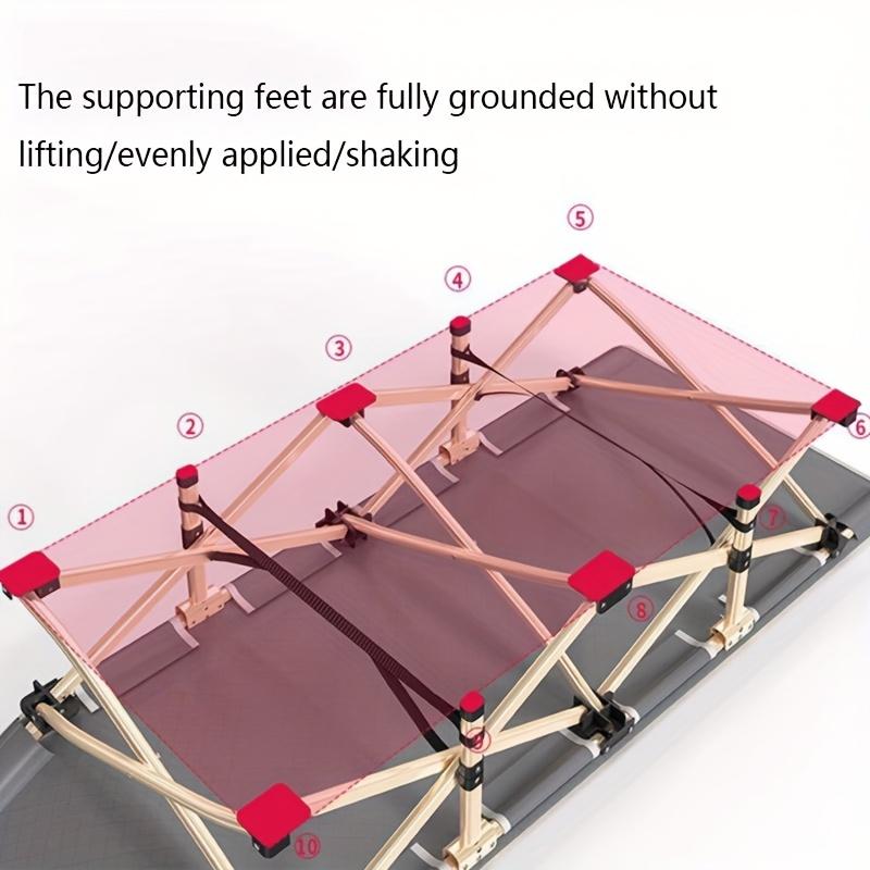 Adult Folding Bed Camping Bed Portable Folding Outdoor Bed, 75 Inch Multifunctional Lounge Chair with Side Pockets And Handbag, Suitable for Outdoor Courtyard Garden Lounge Chair, Heavy-duty Bed, Weighing 500 Pounds