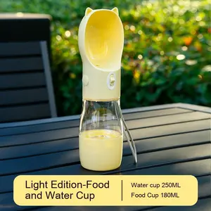 Dog Water Bottle - Pet Outdoor Portable Tumbler, Food Feeding Cup, Dual-Use Drinking Fountain for Dogs and Cats