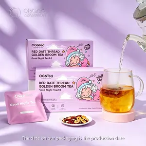 BOGO Thea Good Night Sleeping Tea 2 Cartons (1 Carton 100g 10g x 10pcs)×2 Caffeine Free Tea Red Date, Broom, Cassia Seed, Yam, Galangal, Orange Peel, Longan, Lily, Liquorice, Rosemary Leaf