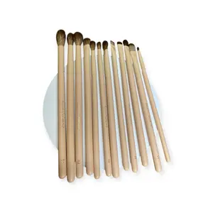 Beauty Creation Brush Set - 12 Piece Natural Makeup Brushes for Contouring Blending and Smudging - Includes Large Tapered Eye Precision and Flat Definer Brushes