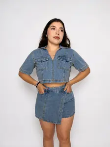 Denim Skirt two piece set