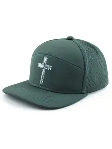 Men Flat Brim Adjustable Performance Hat Snapback Laser Perforated Baseball Cap