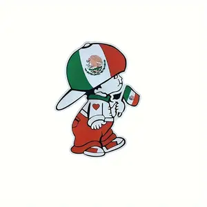 1PC Trendy Cultural-Style Cartoon Sticker Mexican Decal Fit for notebooks/desktops—this flag color scheme + cute shape adds passionate trendiness to items, matching vibrant cultural vibes