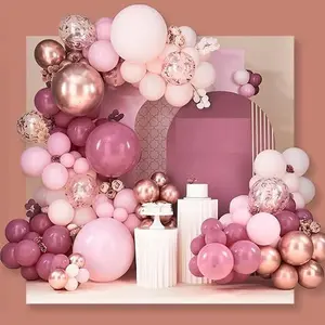 140 pcs Dusty Rose Balloon Arch Kit, Pink Balloon Garland Kit, Rose Gold Balloons for Dusty Pink Birthday Decorations Women, Bridal Shower, Wedding, Bachelorette Party