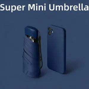 Super compact folding umbrella — a fashionable mini sunshade for women, portable travel pocket umbrella that only provides sunshade/UV protection and is not windproof or waterproof.
