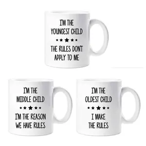 Siblings Mug, Youngest Middle Oldest Sibling Children Mug Ceramic Coffee Mug