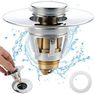 Bathroom Sink Stopper - for 1.25" Standard Drain Holes, Pop up Sink Strainer, Bullet Core Push Type Stainless Steel Plug TIORIY