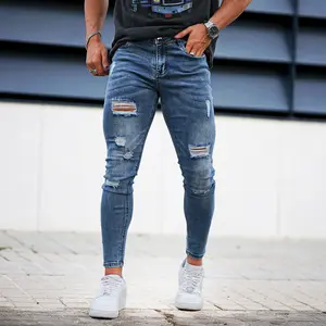 GINGTTO Mens Skinny Ripped Jeans Slim Fit Stretch Denim Pants Fashion Comfort  Tapered Leg  Streetwear