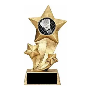 BuyAwardsandTrophies Pickleball Star Stand Trophy (5.5""), Gold