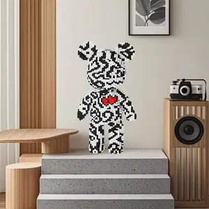 Heart Pattern Lucky Bear 3D Jigsaw Puzzle Blocks, Creative Decoration for Room, Birthday Halloween Valentine Christmas Gifts, DIY Crafts