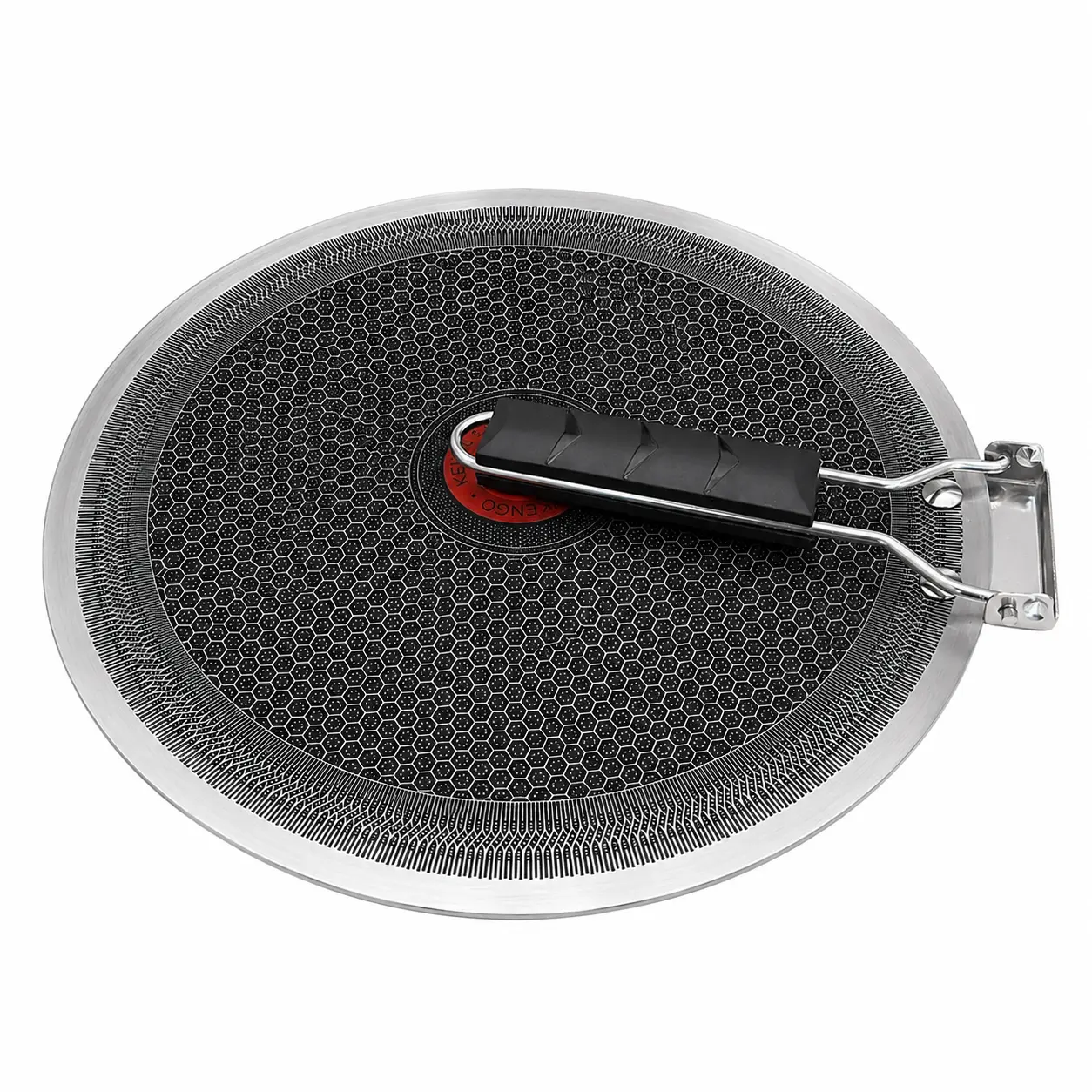 34cm Inch Hybrid Nonstick Griddle Pan, Flat Grilling Skillet with Honeycomb Stainless Steel Surface, Korean BBQ Pan for Pancakes, Omelets, Crepes, Tortillas, Flatbreads & More, All Cooktops