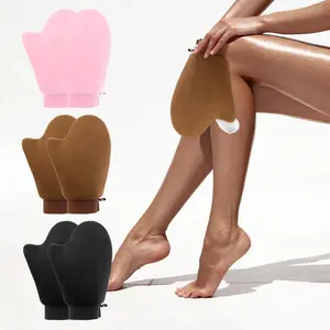2 PCS Reusable Tanning Lotion Applicator Mitt for Face Body, Washable Self Tanning Gloves, Multi Use Skincare Tools for Lotion Oil Sunscreen