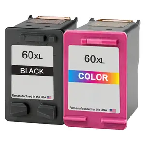 U.S. Remanufactured for HP 60XL Black and Color Ink Cartridge Combo Pack