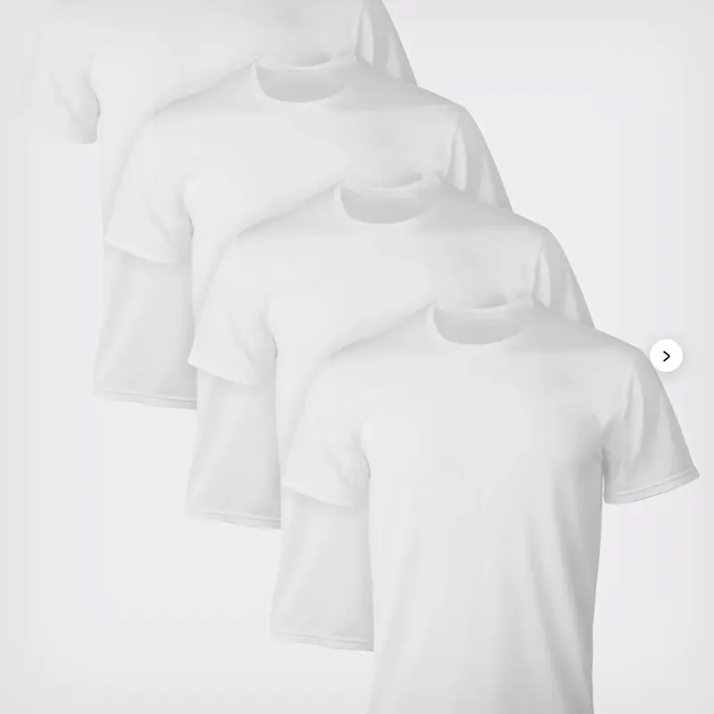 HANES 4 Tagless Tshirts 100% Comfortsoft Cotton Lay Flat Original Mens Undershirt