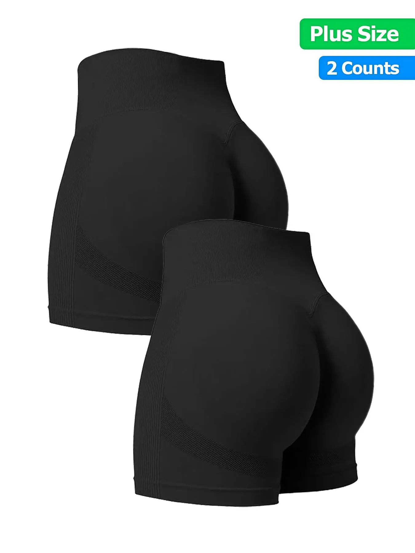 Plus Size Women's Elastic Yoga Shorts, High-Waist Tight-Fit Butt-Lifting Gym Fitness Shorts for Summer, Casual Style for Spring and Fall, Compression Gym Shorts