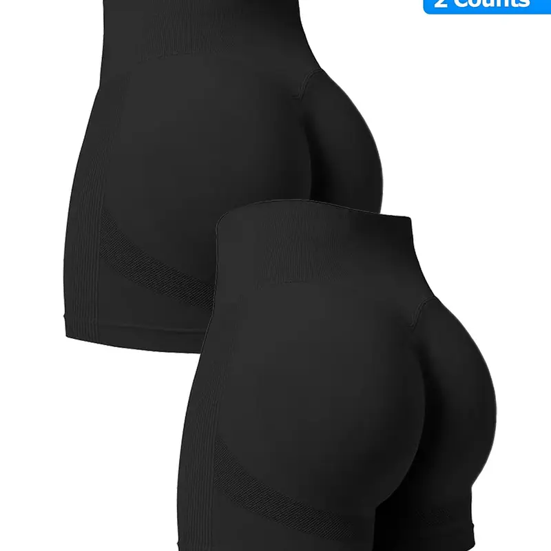 Plus Size Women's Elastic Yoga Shorts, High-Waist Tight-Fit Butt-Lifting Gym Fitness Shorts for Summer, Casual Style for Spring and Fall, Compression Gym Shorts, Breathable Athletic Bottoms, Stretchy Shorts