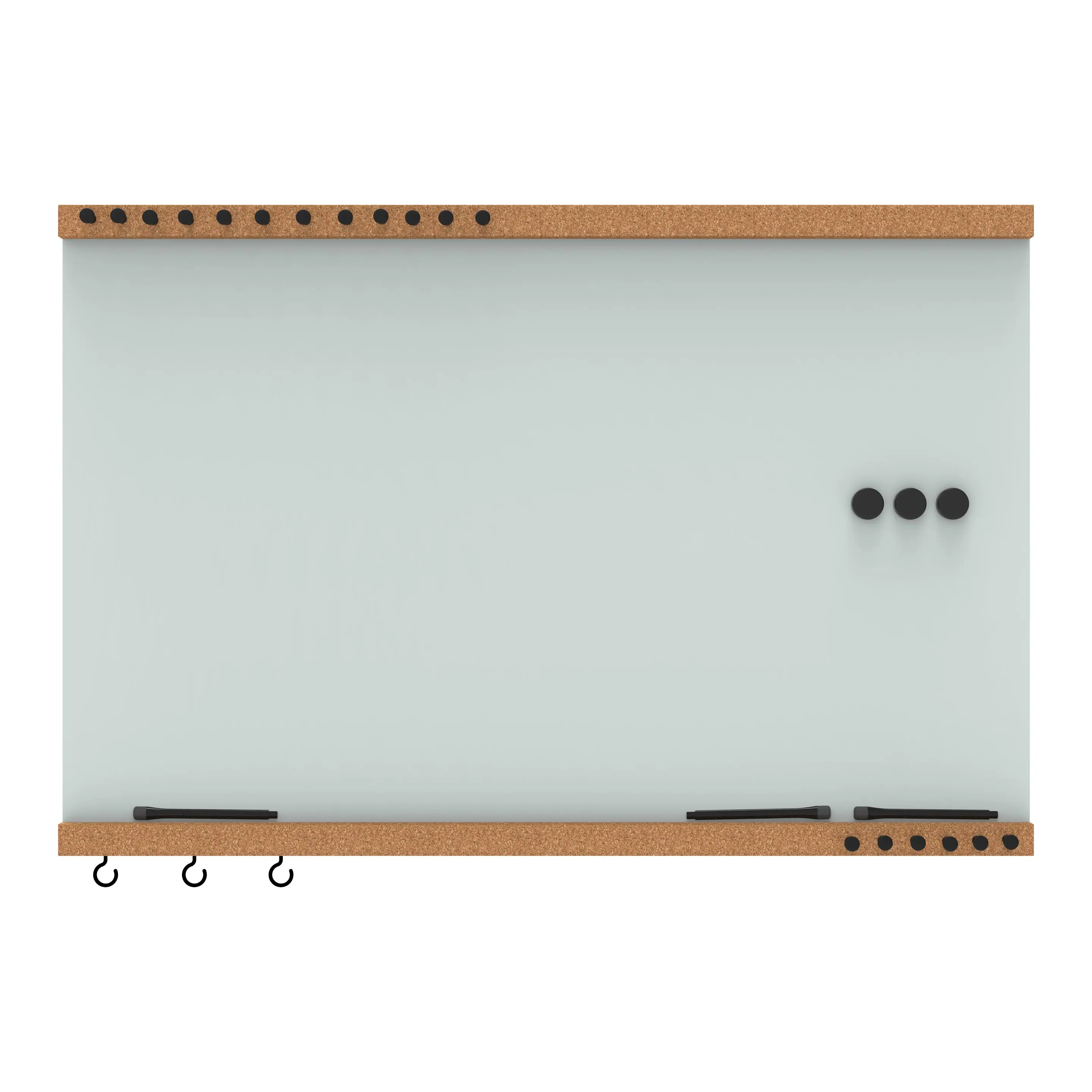 glassencorque large magnetic glass dry-erase & cork board