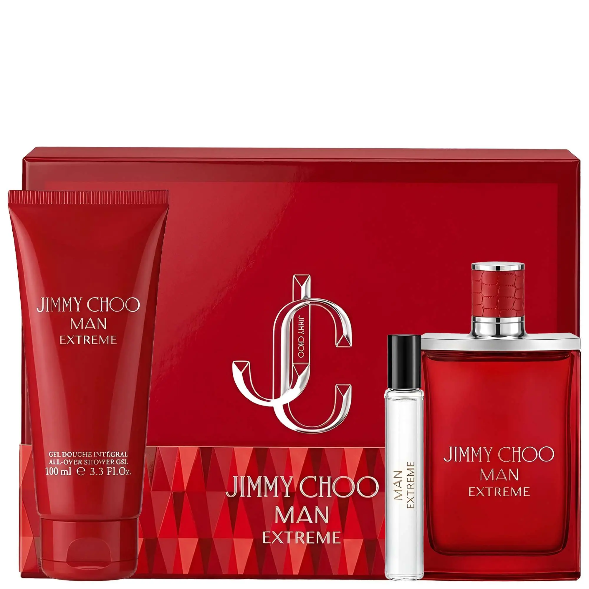 Jimmy Choo Man Extreme 3Pc PerfumeGift Set for Men Long Lasting Fragrance Bold Woody Fragrance