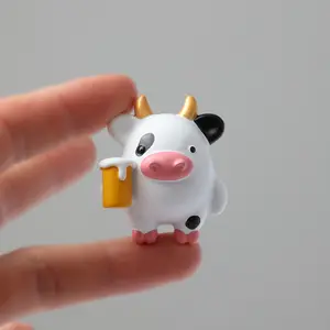 Resin Refrigerator Magnet, Cute Cartoon Cow Design, Creative Gift Idea, Magnetic Fridge Decoration, Strong Magnetic Force, Refrigerator Decorating Magnet