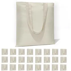 Reusable Blank Canvas Tote Bags, 6/12/24/48 Pack Available, Ideal for Shopping, Grocery and DIY Gift Bags