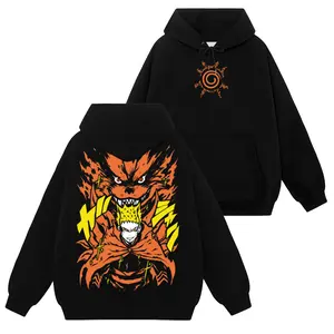[Shinobi Shop] Limited Naruto Uzumaki x Kurama - Naruto Shippuden #153 Hoodie T-Shirt Sweatshirt, Retro Vintage Unisex Graphic 90s Cotton, Gift For Wibu, Anime Manga Y2K Streetwear