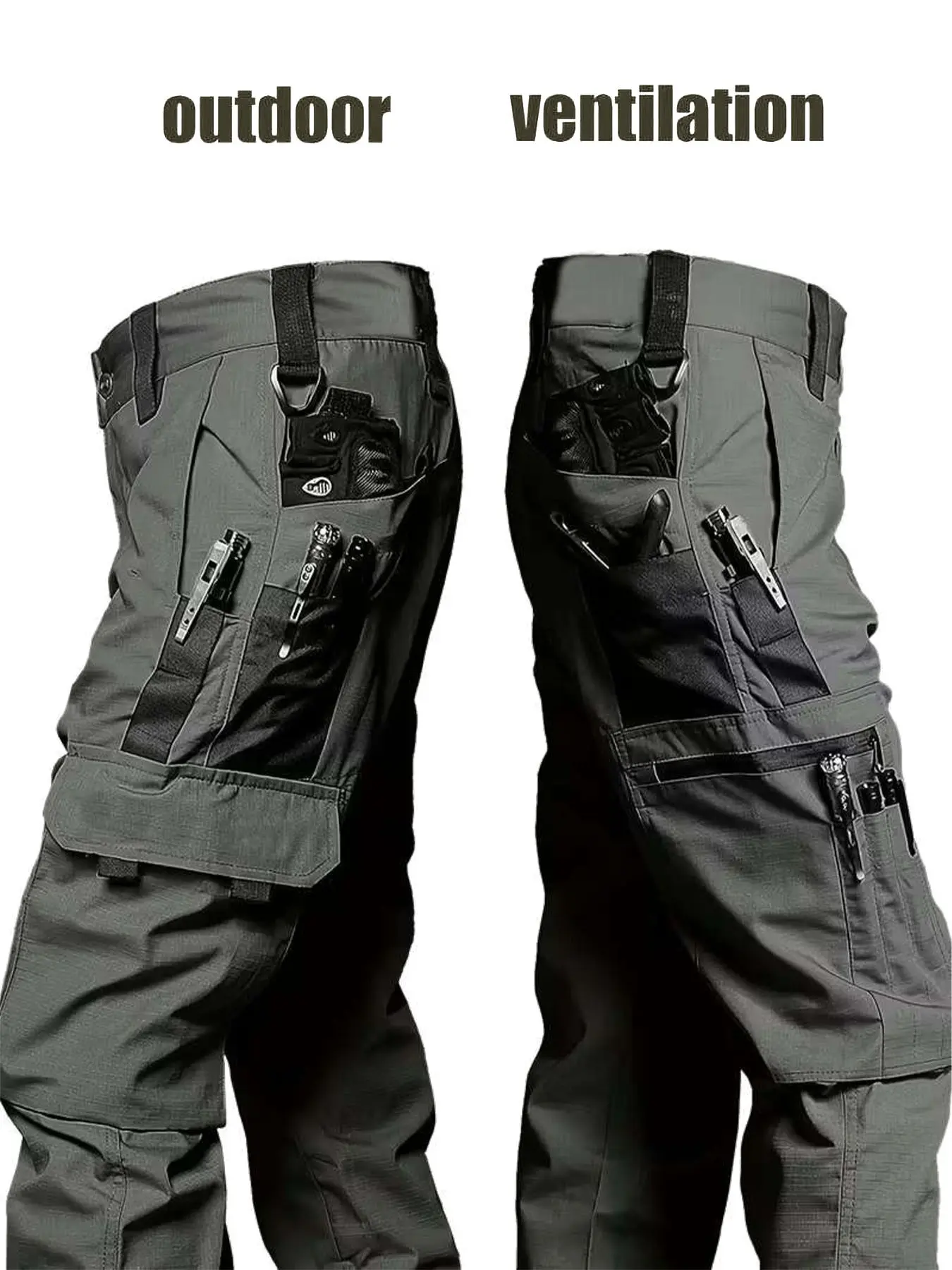 Men's Tactical Cargo Pants, Combat Pants, Durable Multi-Pocket Workwear, Fitted Regular Fit, Adjustable Waistband, Ideal for Outdoor Activities, Breathable Work Pants