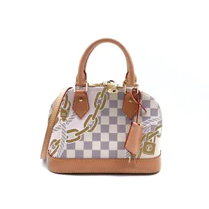 Pre-owned Louis Vuitton Coated Canvas Shoulder Bags Alma BB Damier Azur Shoulder Bag T10384643